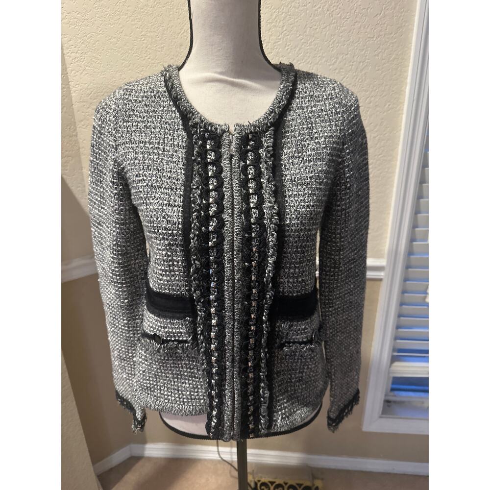 ⭐️ Women’s White House Black Market Full Zip Sweater Jacket Size Small.  Preppy